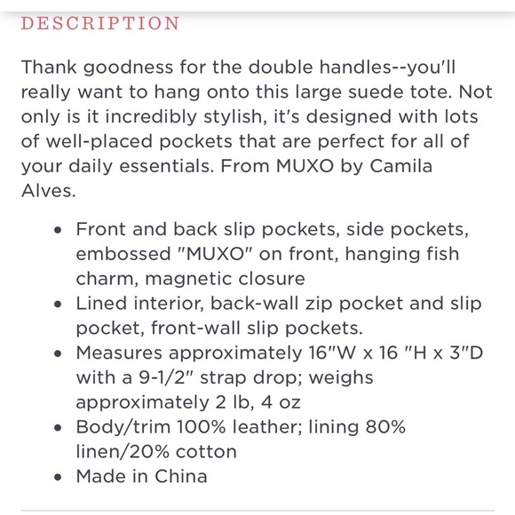 MUXO by Camila Alvis-  Classic SUEDE Leather tote - Picture 2 of 8